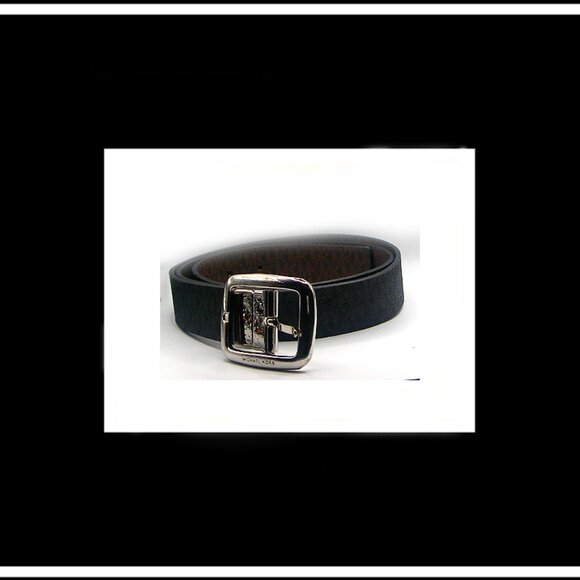 New Rare Michael Kors Reversible Fashion Buckle Moda Belt W/Engraved Monogram